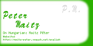 peter maitz business card